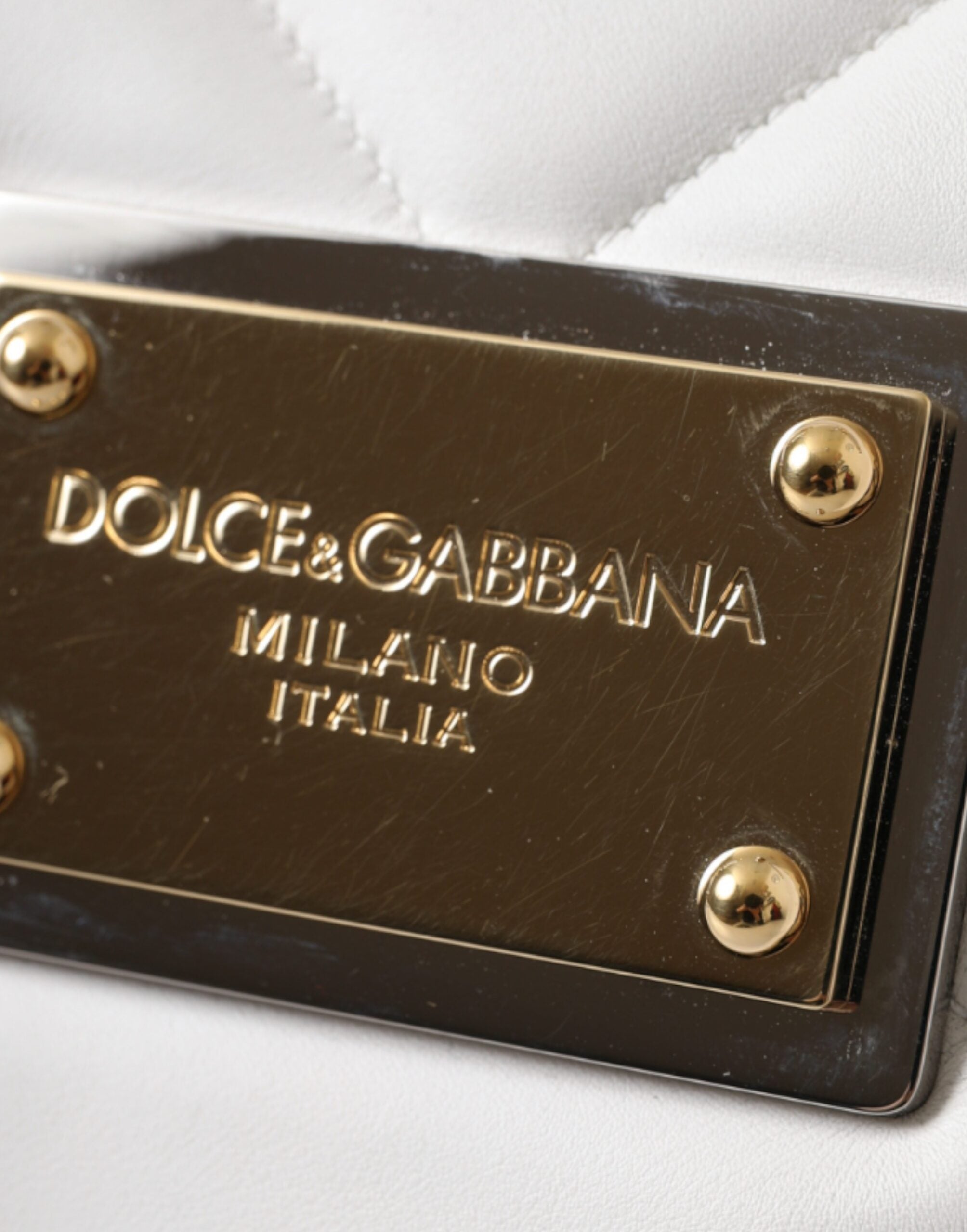 Dolce & Gabbana Beyaz Dana Derisi 90'lar SİCİLYA Omuz Çantası